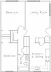 2 bedroom 1 bath